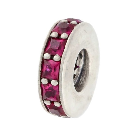 Pandora Pink CZ Crystal Eternity Spacer Bead Charm - Picture 1 of 6